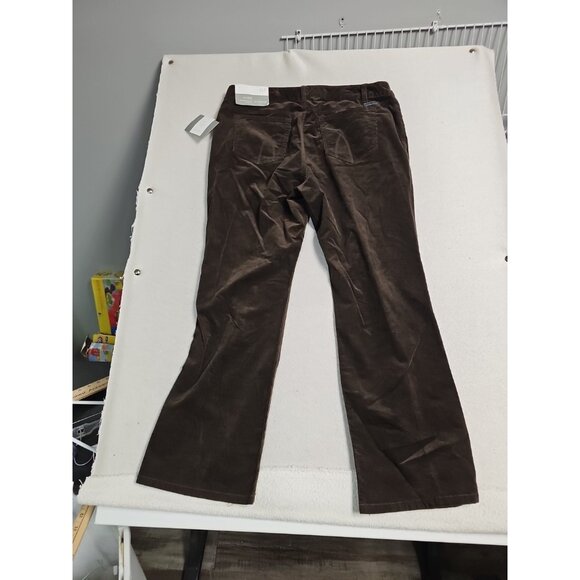 Liz Claiborne Corduroy Pants Womens Sz 16 P BROWN Sloane Slim Bootcut New - Picture 7 of 9